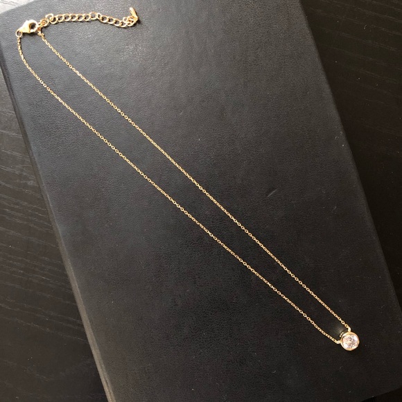 None Jewelry - 1 ct Cubic Zirconia 14kYellow Gold Plated Necklace